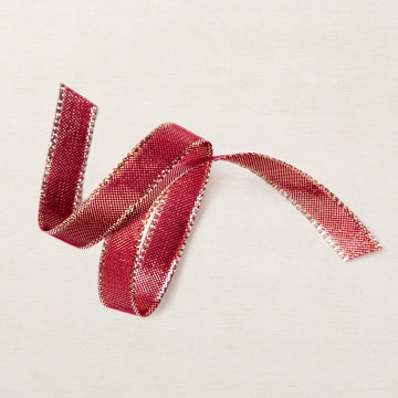 Cherry Cobbler & Gold 1/2'' (1.3 Cm) Metallic Ribbon