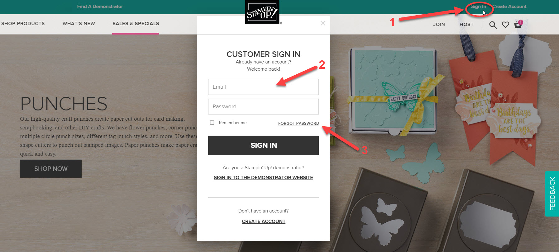 Customer sign-in